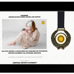 Quadro + Medalha  Instinto Maternity - Maior média de  uma coleção